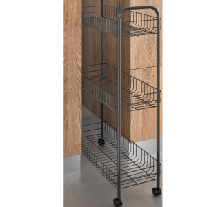U DESSERTE A ROULETTES FILAIRE 3 NIVEAUX EN ACIER