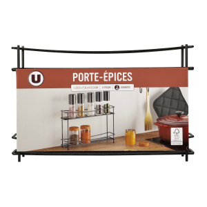U PORTE-EPICES ACIER A POSER 33,5X7,8X21,3CM
