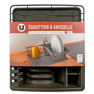 U EGOUTTOIR VAISSELLE AVEC PLATEAU 35,4X13,3X12,3CM