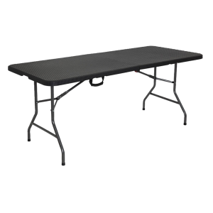 TABLE JARDIN PLIABLE TRESSE EN PE-HD 180X74X74CM GRIS